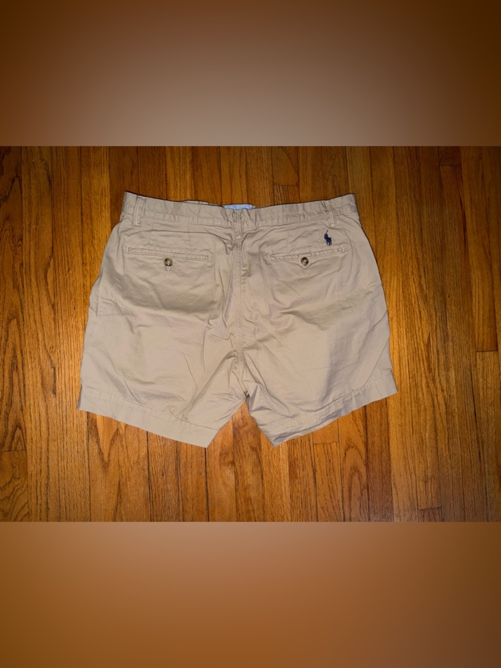 Ralph Lauren Men’s Khaki Flat-Front Cotton Shorts THE POLO CHINO